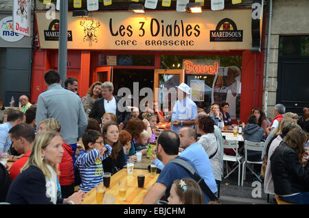 taking a break at the famous Lille Braderie, Lille - Rijssel,  France Stock Photo