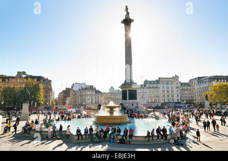 Trafalgar Square and Nelson's Column, London, England, UK Stock Photo