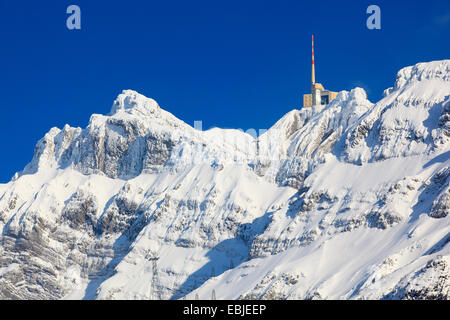 Alpstein massif and Saentis in winter, Switzerland, Appenzell Stock Photo