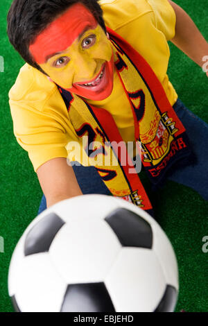 spanish soccer fan Stock Photo