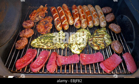 grill meat on barbecue grill Stock Photo