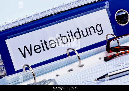 folder and documents of a seminar for further education Stock Photo