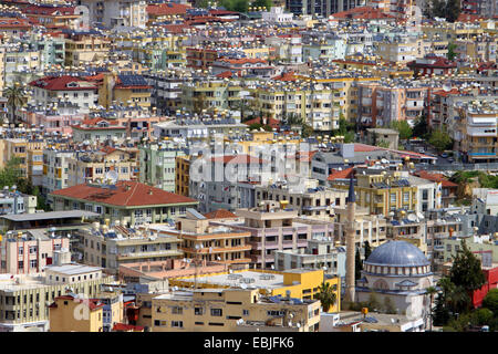 view over the sea of houses of the town, Turkey, Alanya Stock Photo