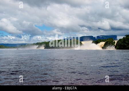 lagoon and waterfall of Canaima, Venezuela, Canaima National Park Stock Photo