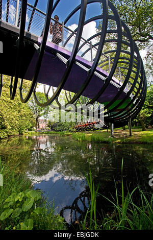 'Slinky Springs to fame' bridge of Kaisergarten, Germany, North Rhine-Westphalia, Ruhr Area, Oberhausen Stock Photo