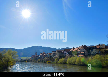 Mur river landscape in spring, Austria, Styria, Frohnleiten Stock Photo