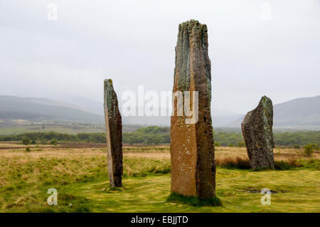 remains of the stone circle of Machrie Moor from the early bronze age, United Kingdom, Scotland, Arran Island Stock Photo