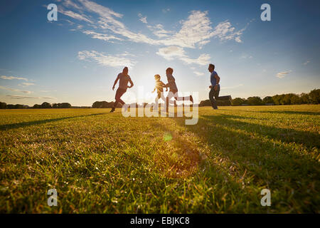 Family out in the park Stock Photo