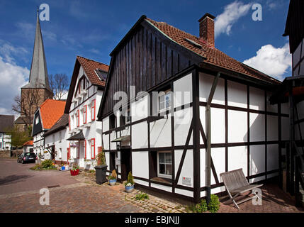 old town and steeple of St Victor church, Germany, North Rhine-Westphalia, Ruhr Area, Schwerte Stock Photo