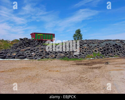 old tyres on storage clamp Stock Photo