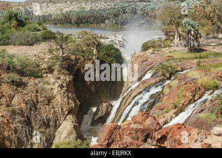 Elevated view of waterfall, Epupa Falls, Namibia Stock Photo