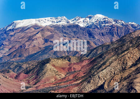 Toubkal Mountain, highest peak of Atlas Mountains, Morocco, Marrakesh, Atlas Stock Photo