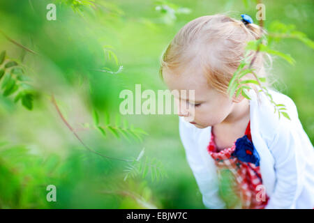 cute little girl outdoors Stock Photo