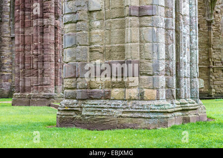 Columns at the Tintern Abbey church, first Cistercian foundation in Wales, dating back to a.d. 1131 Stock Photo
