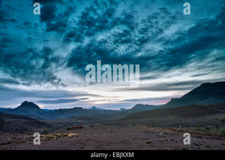 break of dawn, Morocco, Souss-Massa-DaraÔ, Djebel Sarhro Stock Photo