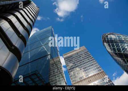 Canary Wharf, Gherkin, London, England Stock Photo