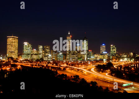 Perth at night, Australia, Western Australia, Perth Stock Photo