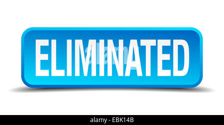 eliminated blue 3d realistic square isolated button Stock Photo