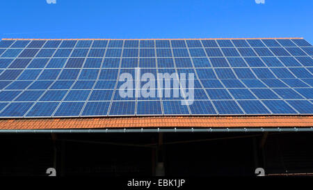 roof with solar panels, Germany Stock Photo