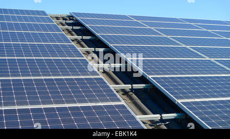 roof with solar panels, Germany Stock Photo