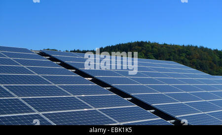 roof with solar panels, Germany Stock Photo