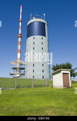 weather station on the Grosser Inselberg, Germany, Thueringen, Thueringer Wald Stock Photo