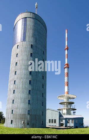 weather station on the Grosser Inselberg, Germany, Thueringen, Thueringer Wald Stock Photo