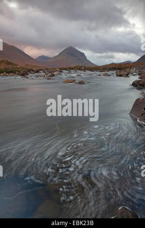 River Sligachan at dawn, United Kingdom, Scotland, Isle Of Skye Stock Photo