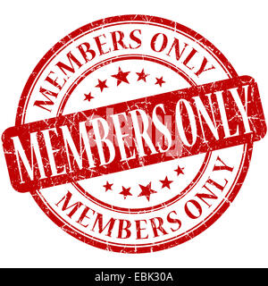 Members only grunge red round stamp Stock Photo