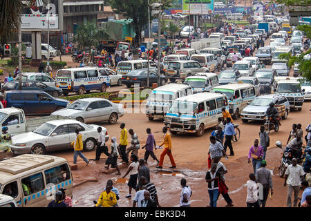 Traffic in downtown Kampala. Stock Photo