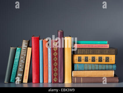 Books on a dark background Stock Photo