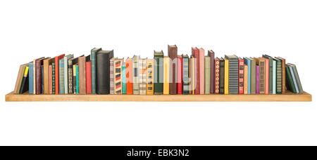 Books on the shelf, isolated. Stock Photo