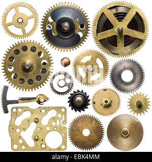 Clockwork spare parts. Metal gear, cogwheels. Stock Photo