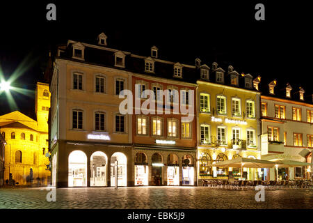 market place at night, Germany, Trier Stock Photo