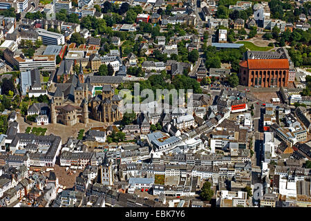 aerial view to Trier with Cathedral of Saint Peter and Aula Palatina, Germany, Rhineland-Palatinate, Trier Stock Photo