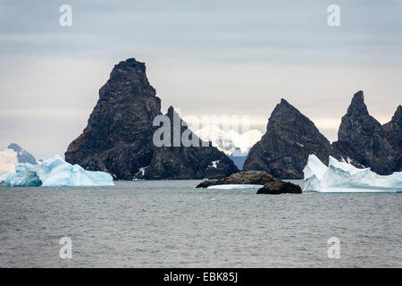 Laurie Island, part of the South Orkneys, at the Washington Strait in the South Polar Ocean, Antarctica, South Orkney Islands, Washington Strait, Laurie Island Stock Photo