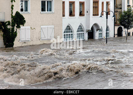 flooded street , Austria, Upper Austria, Eisenwurzen, Steyr Stock Photo