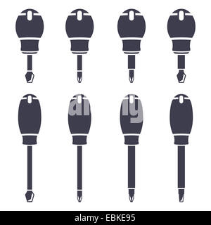 Set icons of screwdrivers Stock Photo