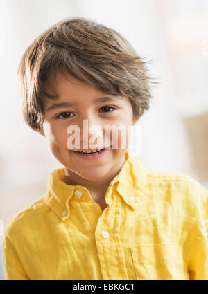 Portrait of smiling boy (6-7) Stock Photo