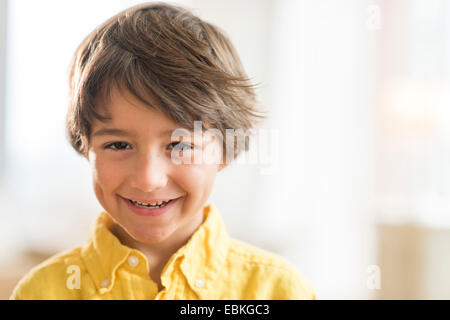 Portrait of smiling boy (6-7) Stock Photo