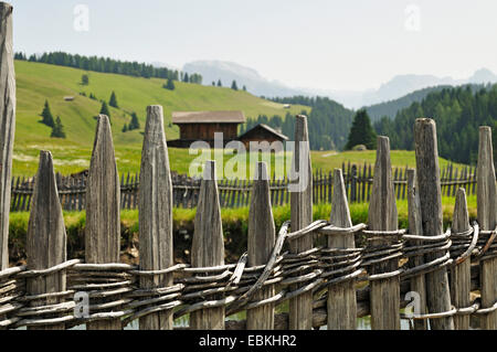 woven wooden fence, Italy Stock Photo