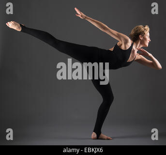 Studio shot of female ballet dancer Stock Photo