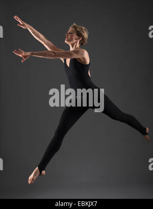 Studio shot of female ballet dancer Stock Photo