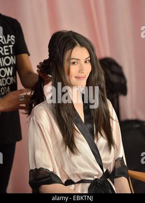 London, UK. 2nd December 2014. Sui He backstage for Victoria's Secret Fashion Show 2014 - Hair and Makeup Backstage, Earl's Court, London, -- December 2, 2014. Credit:  Everett Collection Inc/Alamy Live News Stock Photo