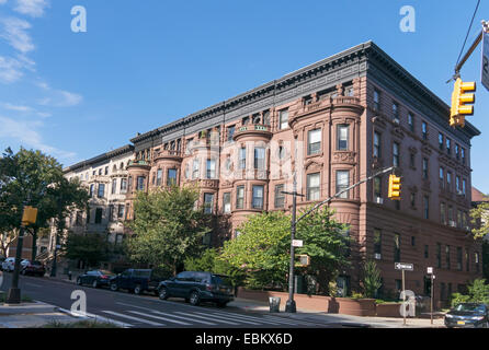 Apartment buildings in the Park Slope area of Brooklyn, NYC, USA Stock Photo