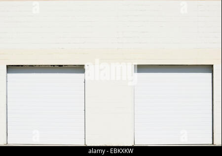 USA, New Jersey, Close-up shot of closed roller doors of warehouse Stock Photo