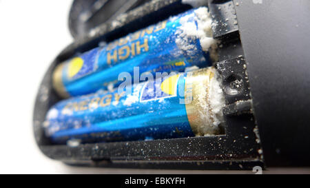 leaked batteries in a remote control Stock Photo - Alamy