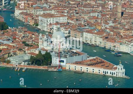 Aerial view of Santa Maria della Salute church and aerial view,  Venice, Italy, Europe Stock Photo