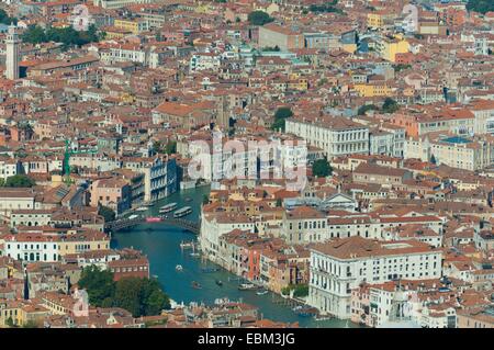 Aerial view of Grande canal and Ponte dell'academia bridge, Venice, Italy, Europe Stock Photo