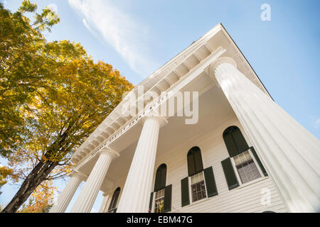 Greek Revival architectural example, town courthouse, Newfane, Vermont, USA. Stock Photo